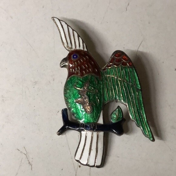 Vintage Siam Silver Cockatoo Pin - Picture 2 of 7
